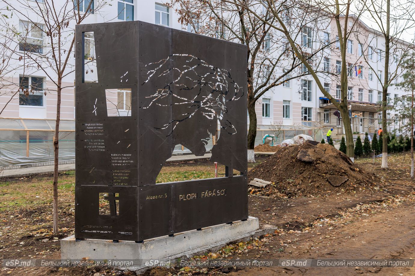 Новый монумент с изображением Михая Эминеску