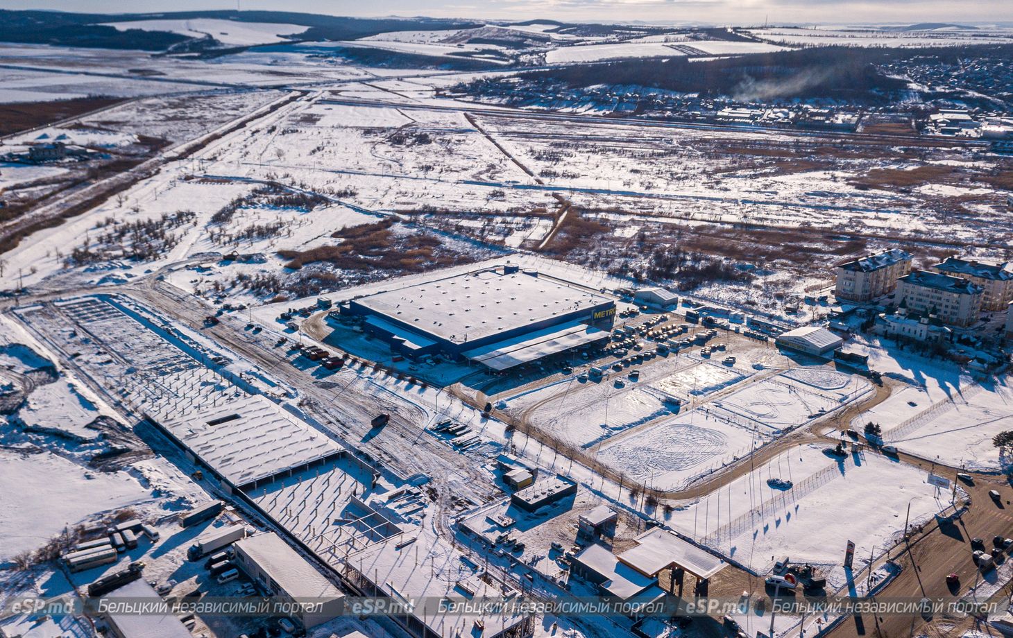 Бельцы снег январь съемка с дрона