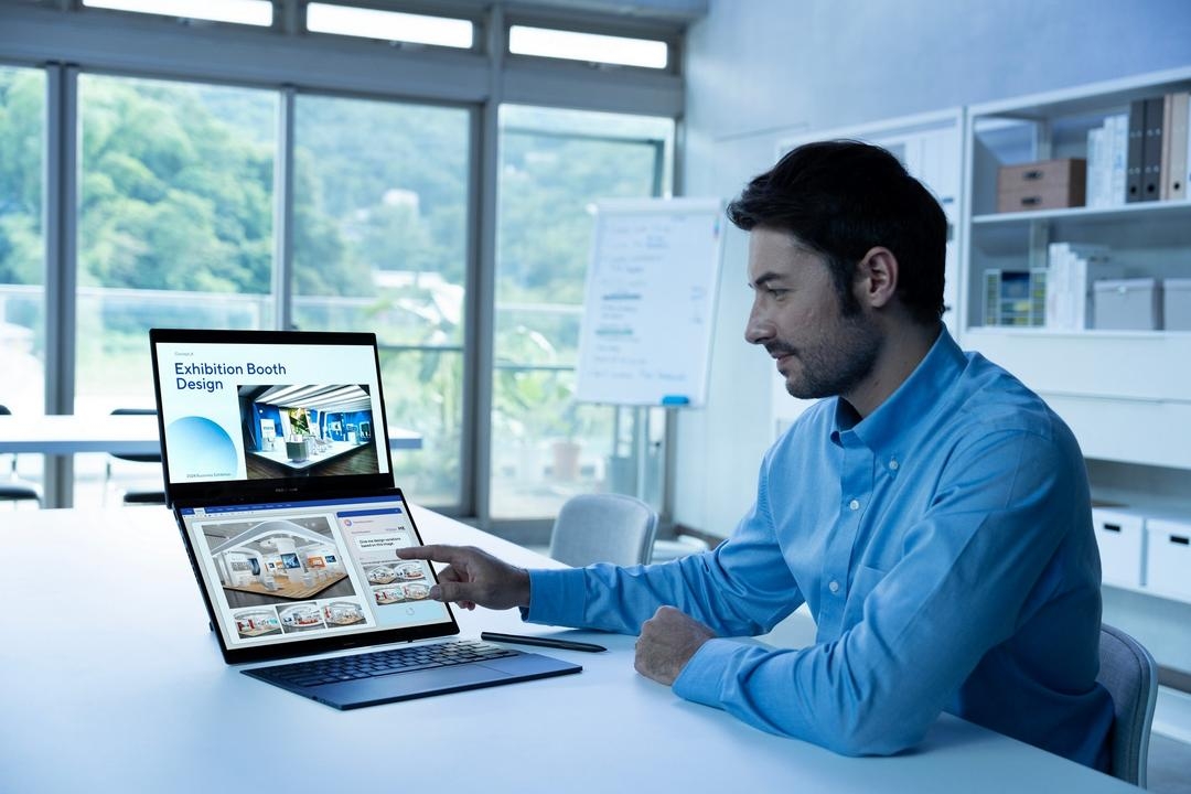 Ноутбук ASUS Zenbook DUO 2024 с двумя OLED экранами и беспроводной клавиатурой