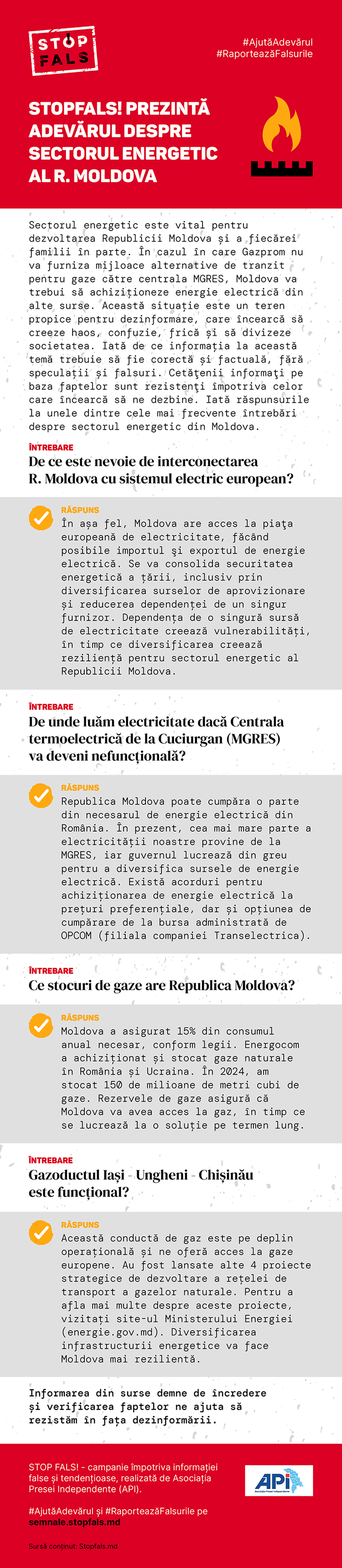 securitate energetică Moldova, dezinformare, STOP FALS, Ministerul Energiei, adevăr și informații, raportare falsuri, infografice despre energie