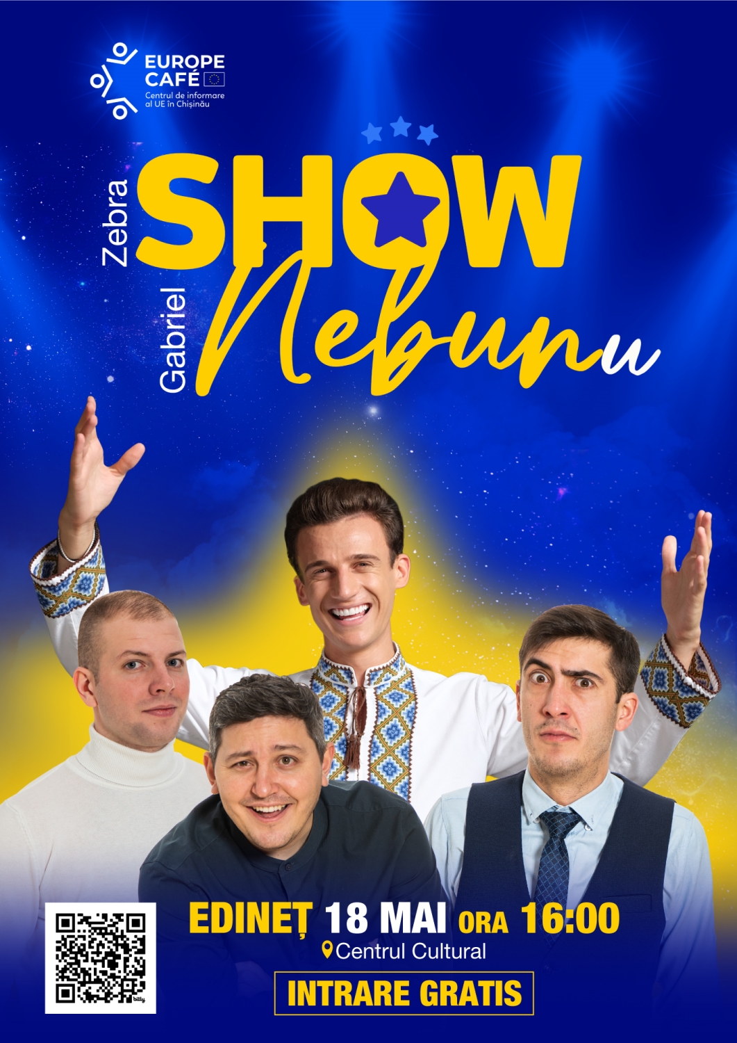 Караван ЕС, Show Nebun, мероприятия в Единцах, Европейский Союз в Молдове, программа ЕС для Молдовы, поддержка ЕС, шоу в Единцах, Zebra Show, Габриел Небуну, EU Info Corner, гранты ЕС, европейская помощь для Молдовы