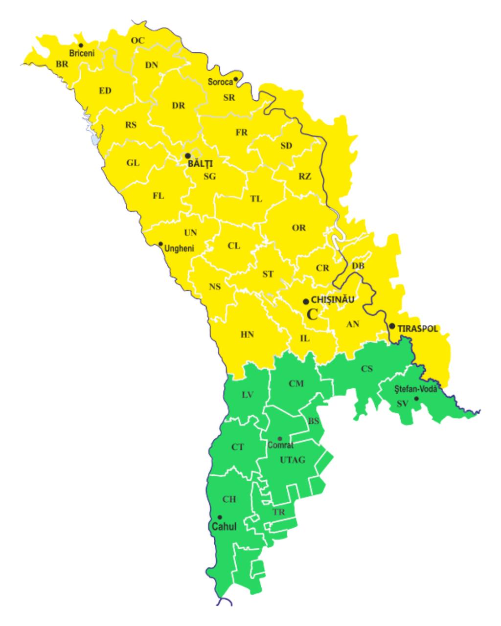 Карта жёлтого кода по ветру 1