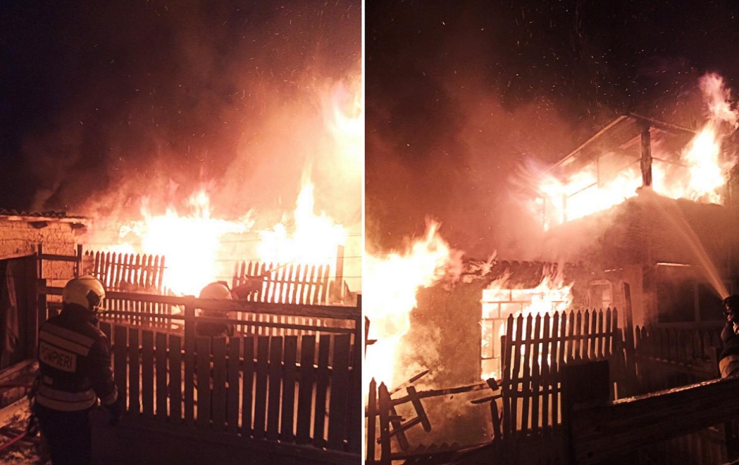 В Сынжерее один дом горел дважды за ночь: спасли ребёнка, хозяин в больнице с ожогами