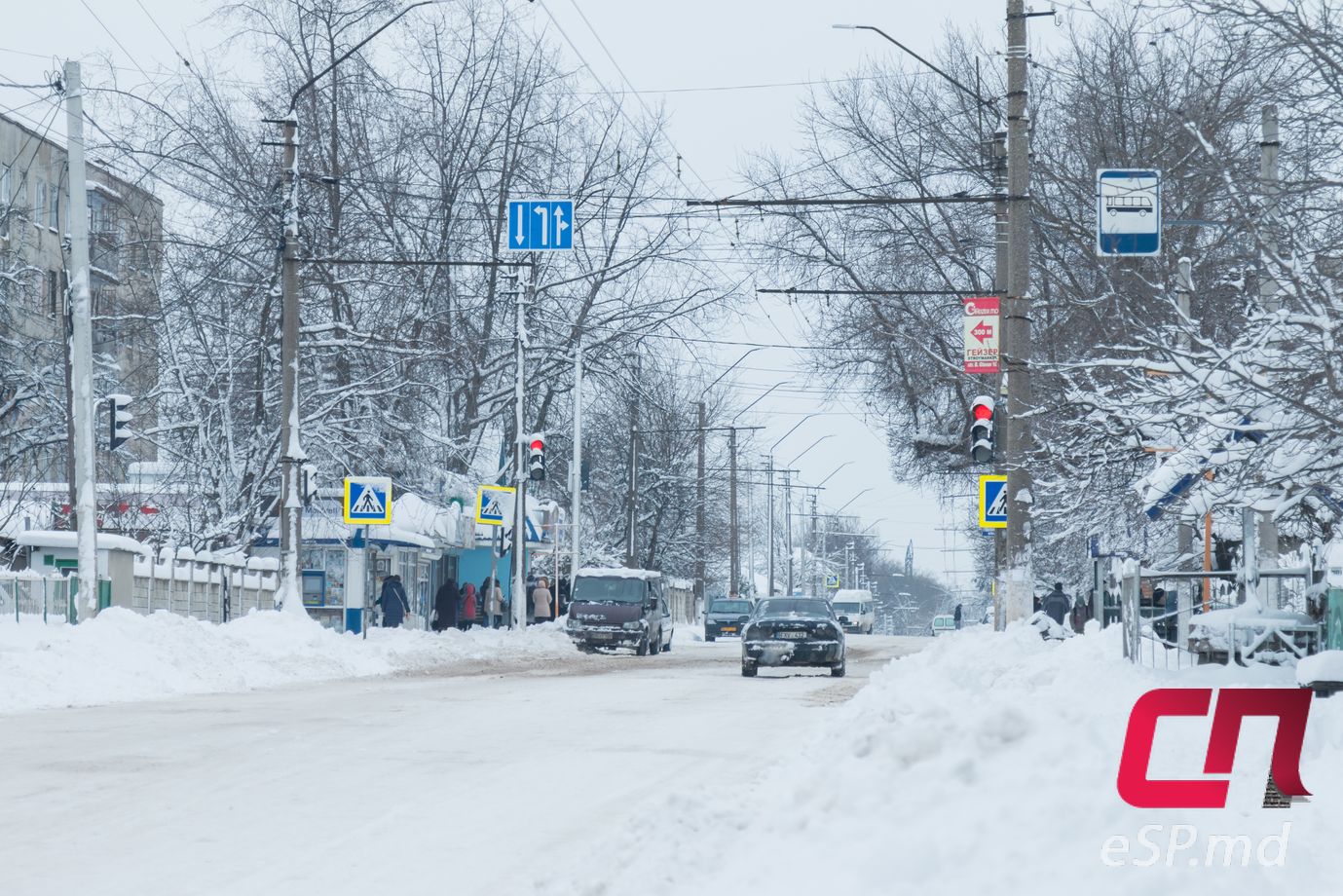Снег в Бельцах, зима