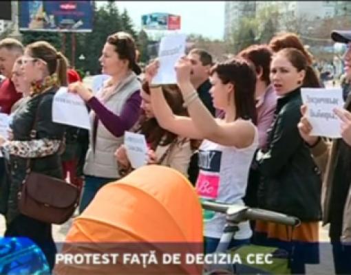 Протест в Бельцах против решения ЦИК