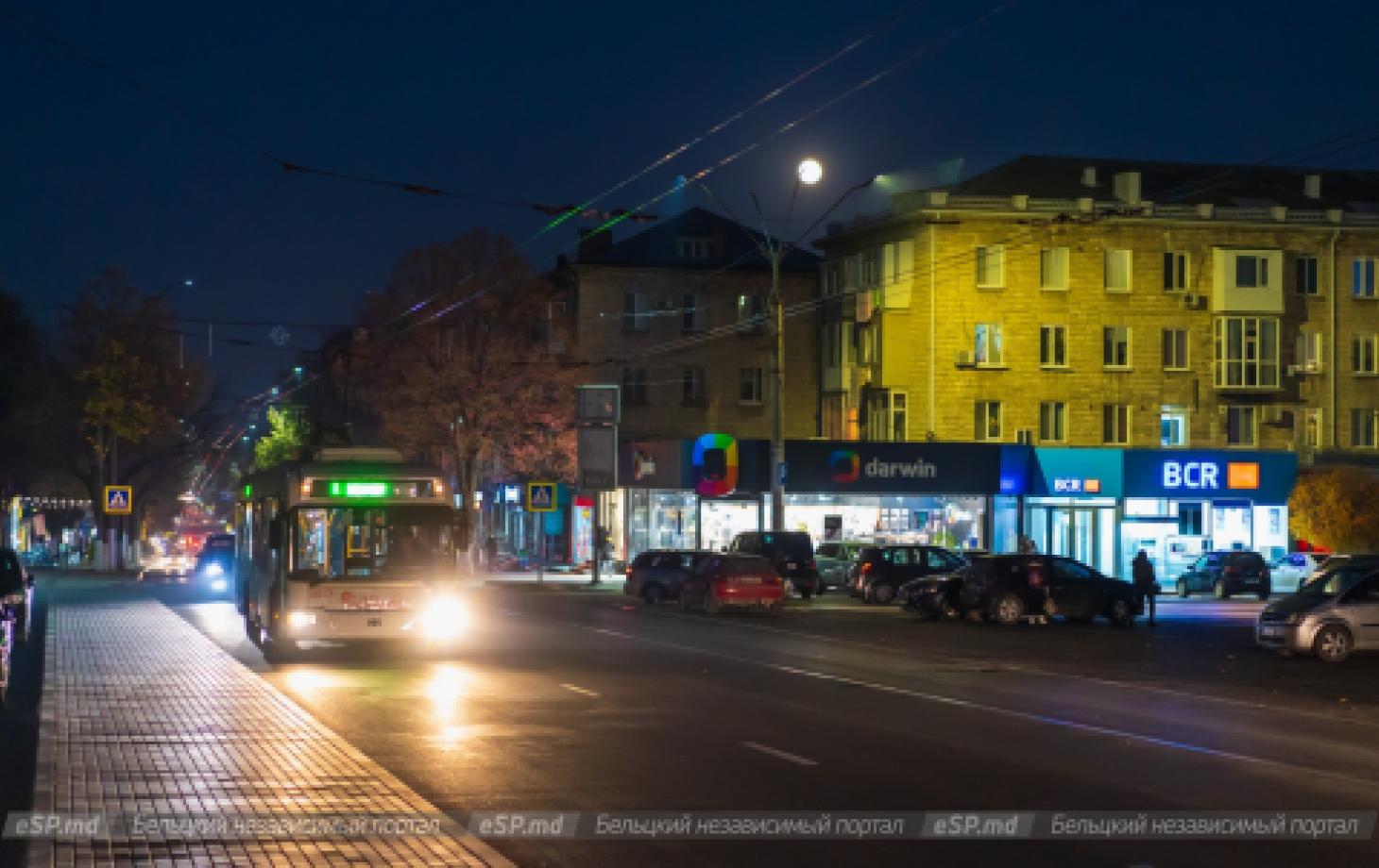 Бельцы ночь троллейбус центр
