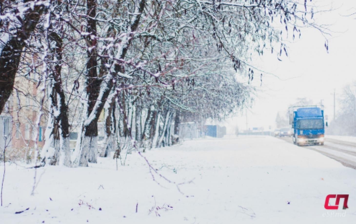 Снегопад в Бельцах