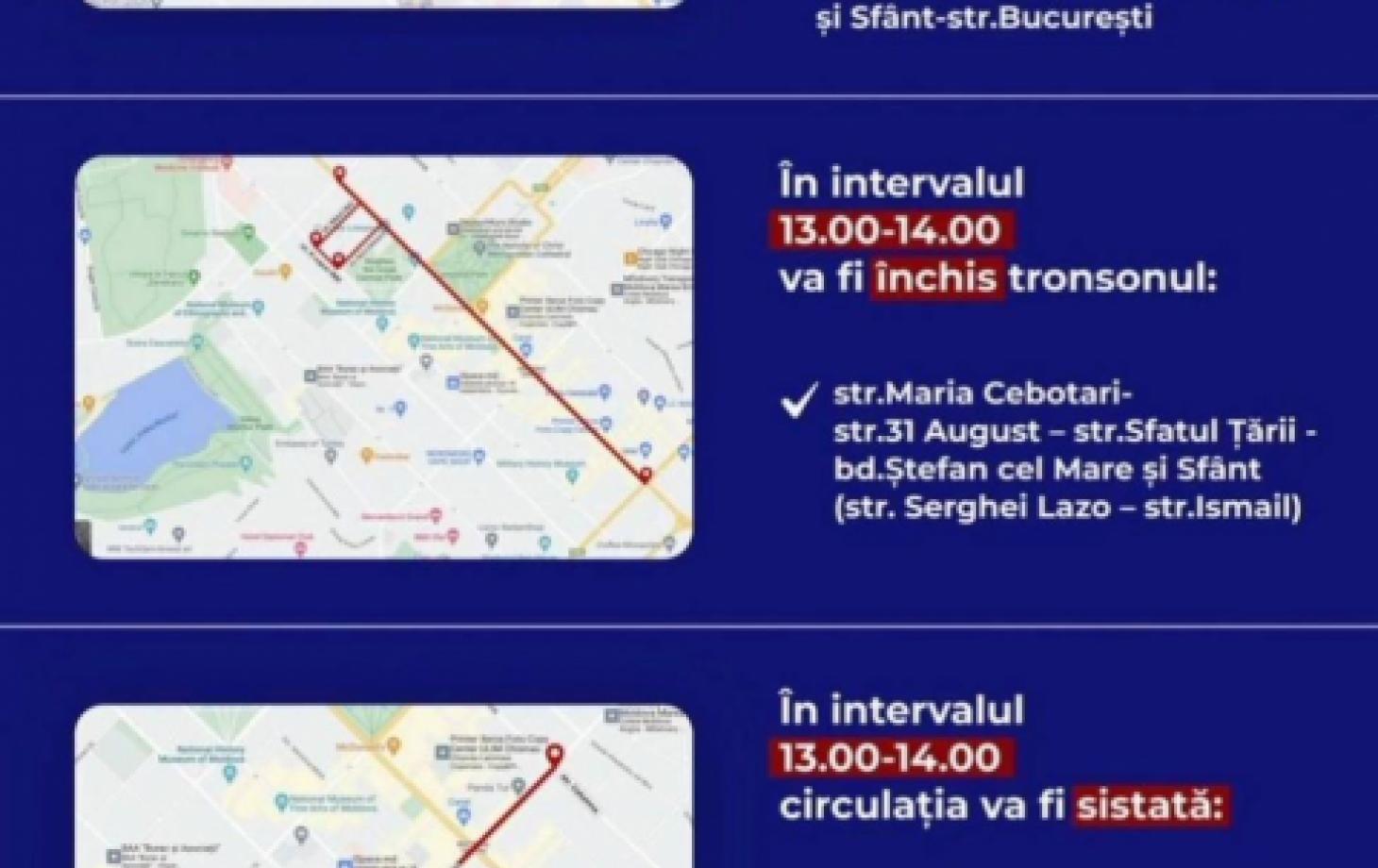 Restricțiile de circulație din capitală, mâine, pe perioada funeraliilor primului Președinte al RM: Poliția îndeamnă șoferii la calm și înțelegere