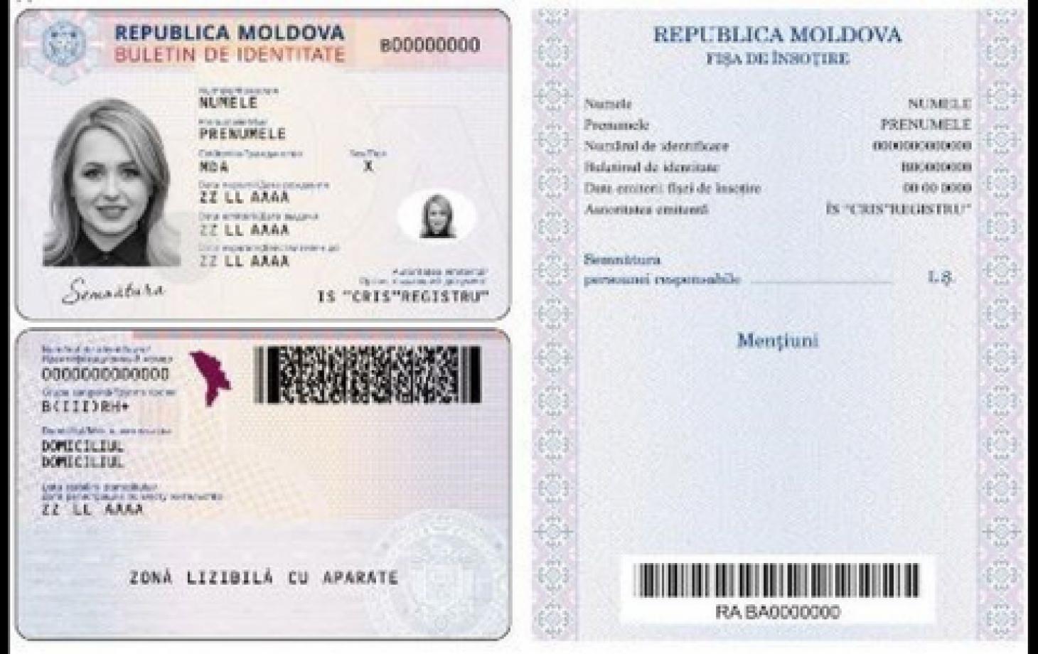 Образец удостоверения личности гражданина Республики Молдова